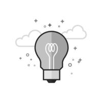 flat grayscale style illustration light bulb icon vector