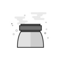 Printing magnifier icon in flat outlined grayscale style vector