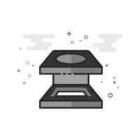 Printing magnifier icon in flat outlined grayscale style illustration vector