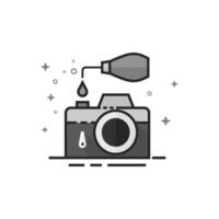 Camera repair icon in flat grayscale style illustration vector