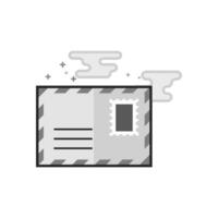 flat grayscale style illustration email icon vector