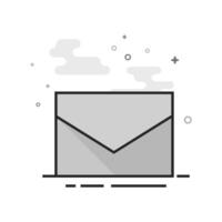 flat outlined grayscale style envelope icon vector