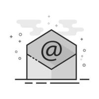 Email icon in flat grayscale style illustration vector
