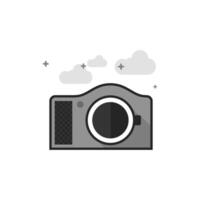 Camera icon in flat grayscale style illustration vector