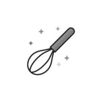 Eggbeater icon in flat outlined grayscale style illustration vector