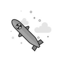 Missile icon in flat outlined grayscale style illustration vector