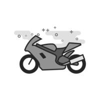 Motorcycle icon in flat grayscale style illustration vector