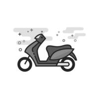 Motorcycle icon in flat outlined grayscale style illustration vector