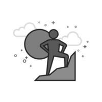 Rock climbing icon in flat grayscale style illustration vector