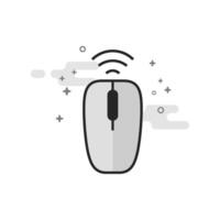 Computer mouse icon in flat outlined grayscale style illustration vector