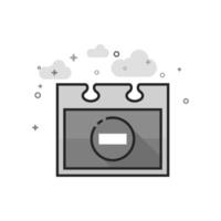 Unavailable label icon in flat outlined grayscale style illustration vector