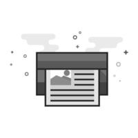 Offset printing icon in flat outlined grayscale style illustration vector