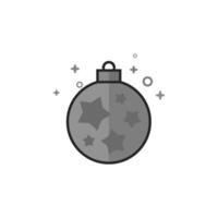 Christmas orb icon in flat grayscale style illustration vector