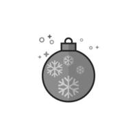 Christmas orb icon in flat outlined grayscale style illustration vector