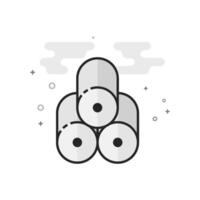 Printing paper roll icon in flat outlined grayscale style illustration vector