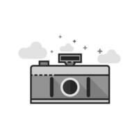 Panorama camera icon in flat outlined grayscale style illustration vector