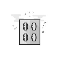 Pills icon in flat outlined grayscale style illustration vector