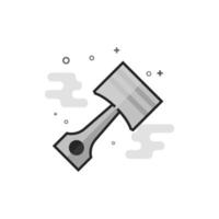 Piston icon in flat outlined grayscale style illustration vector