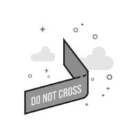 Police line icon in flat outlined grayscale style illustration vector