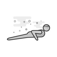 Push up icon in flat outlined grayscale style illustration vector