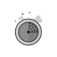 Radar icon in flat outlined grayscale style illustration vector