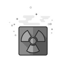 Radioactive symbol icon in flat outlined grayscale style illustration vector