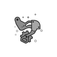 Rear deraillieur icon in flat outlined grayscale style illustration vector
