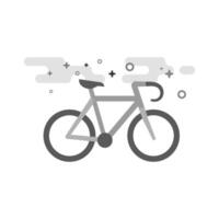 Road bicycle icon in flat outlined grayscale style vector