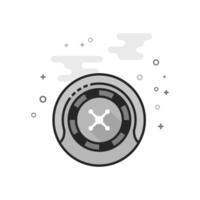 Roulette table icon in flat outlined grayscale style illustration vector