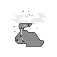 Rally route map icon in flat outlined grayscale style illustration vector