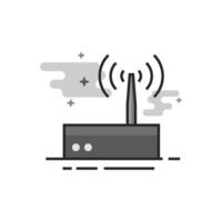 Router icon in flat outlined grayscale style illustration vector