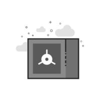 Safe box icon in flat outlined grayscale style illustration vector