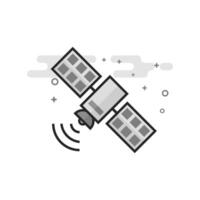 Satellite receiver icon in flat outlined grayscale style illustration vector