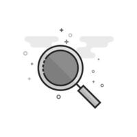 Magnifier icon in flat outlined grayscale style vector