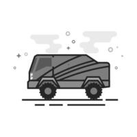 Rally truck icon in flat outlined grayscale style illustration vector
