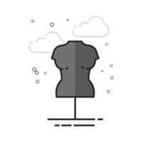 Mannequin icon in flat outlined grayscale style illustration vector