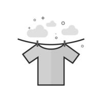 Clothes hang icon in flat outlined grayscale style illustration vector