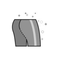 Cycling pants icon in flat outlined grayscale style illustration vector