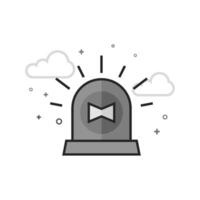 Siren icon in flat outlined grayscale style illustration vector