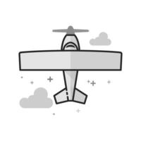 Vintage Airplane icon in flat grayscale style illustration vector