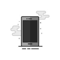 Smartphone icon in flat grayscale style illustration vector