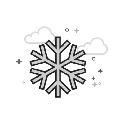 Snowflakes icon in flat outlined grayscale style illustration