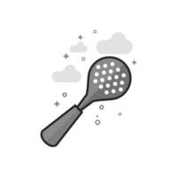 Spatula icon in flat outlined grayscale style illustration vector