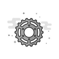 Sprocket icon in flat outlined grayscale style illustration vector