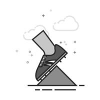 Starting block icon in flat outlined grayscale style illustration vector