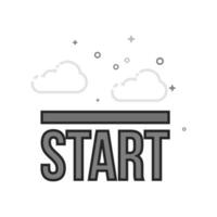 Starting line icon in flat outlined grayscale style illustration vector
