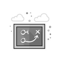 Chalkboard with arrow doodle icon in flat outlined grayscale style illustration vector