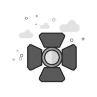 Studio lighting icon in flat outlined grayscale style illustration vector