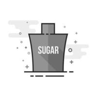 Sugar packaging icon with cross sign in flat outlined grayscale style illustration vector