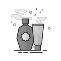Tanning lotions icon in flat outlined grayscale style illustration vector